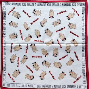 Vintage 90s Wacky Races Handkerchief /  Vintage Hanna Barbera Handkerchief