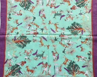 Vintage Hiroko Koshino Art Handkerchief: Japanese Design