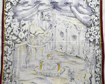 Vintage Floral Handkerchief: Japanese Print (18"x18")
