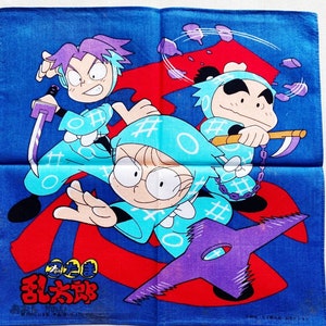 Vintage 1993 Nintama Rantarō Handkerchief / Manga Handkerchief / Cartoon Handkerchief