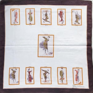 Vintage Renaissance Handkerchief / Japanese Handkerchief / Art Handkerchief