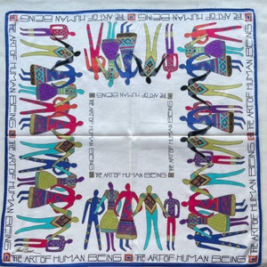 Vintage 1987 The Art of Human Being Collection Handkerchief / Vintage Fashion Handkerchief