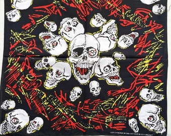 Vintage 90s Skull Handkerchief