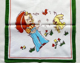 Vintage Cute Rabbit Handkerchief