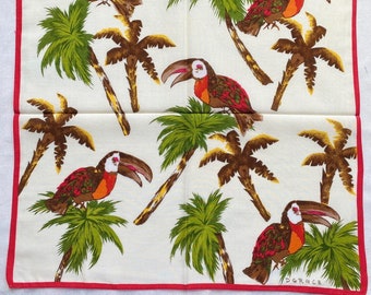 Vintage vogel tropische zakdoek