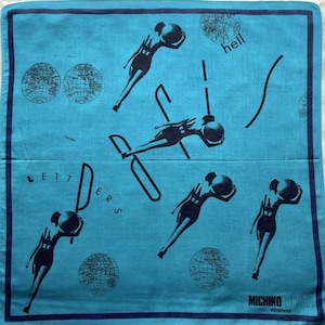 Vintage Michiko London Handkerchief / Vintage Designer / Japanese Handkerchief