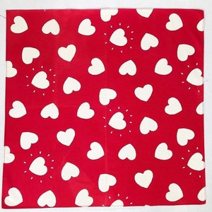 Vintage Heart Handkerchief / Valentine Handkerchief / Art Handkerchief