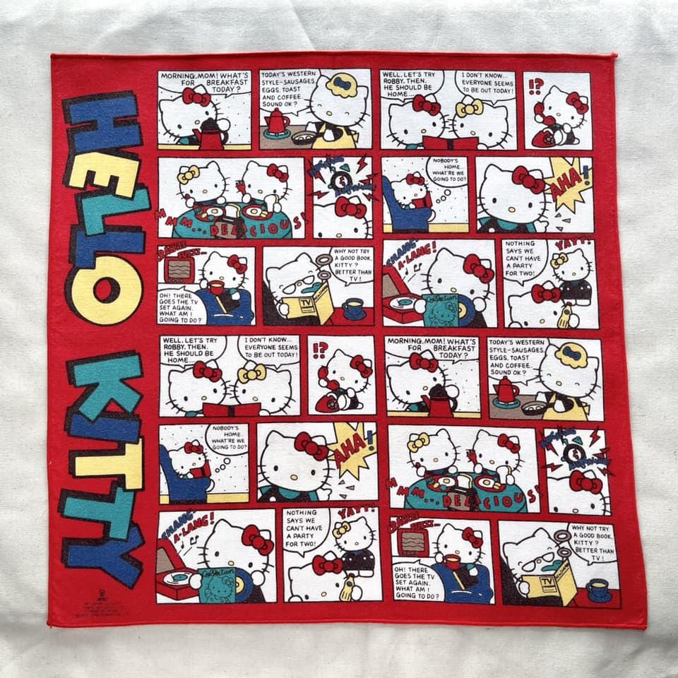 Sanrio Hello Kitty Handkerchief Vintage 1976 Kittiler