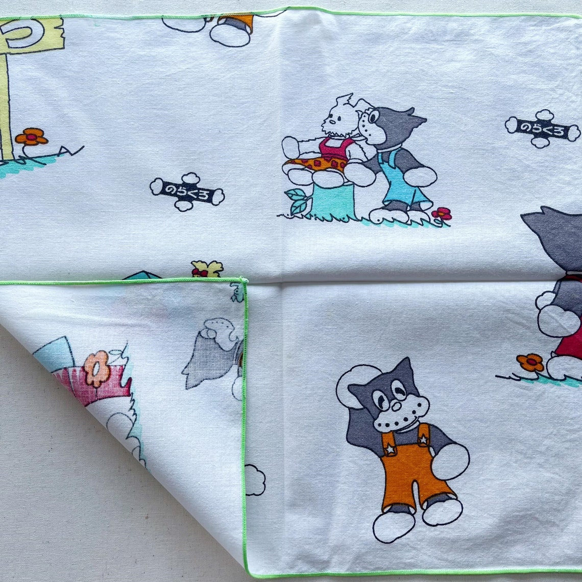 Vintage Cat Handkerchief: Cartoon Animal Hanky - Etsy