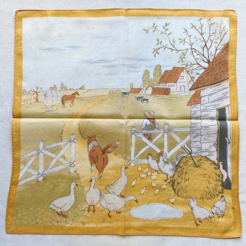 Vintage cartoon handkerchief