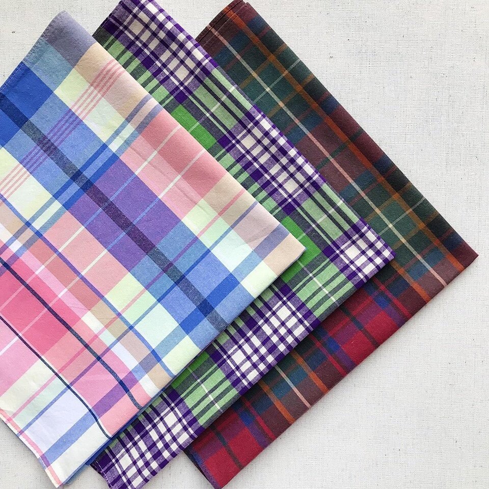 Vintage Plaid Handkerchief