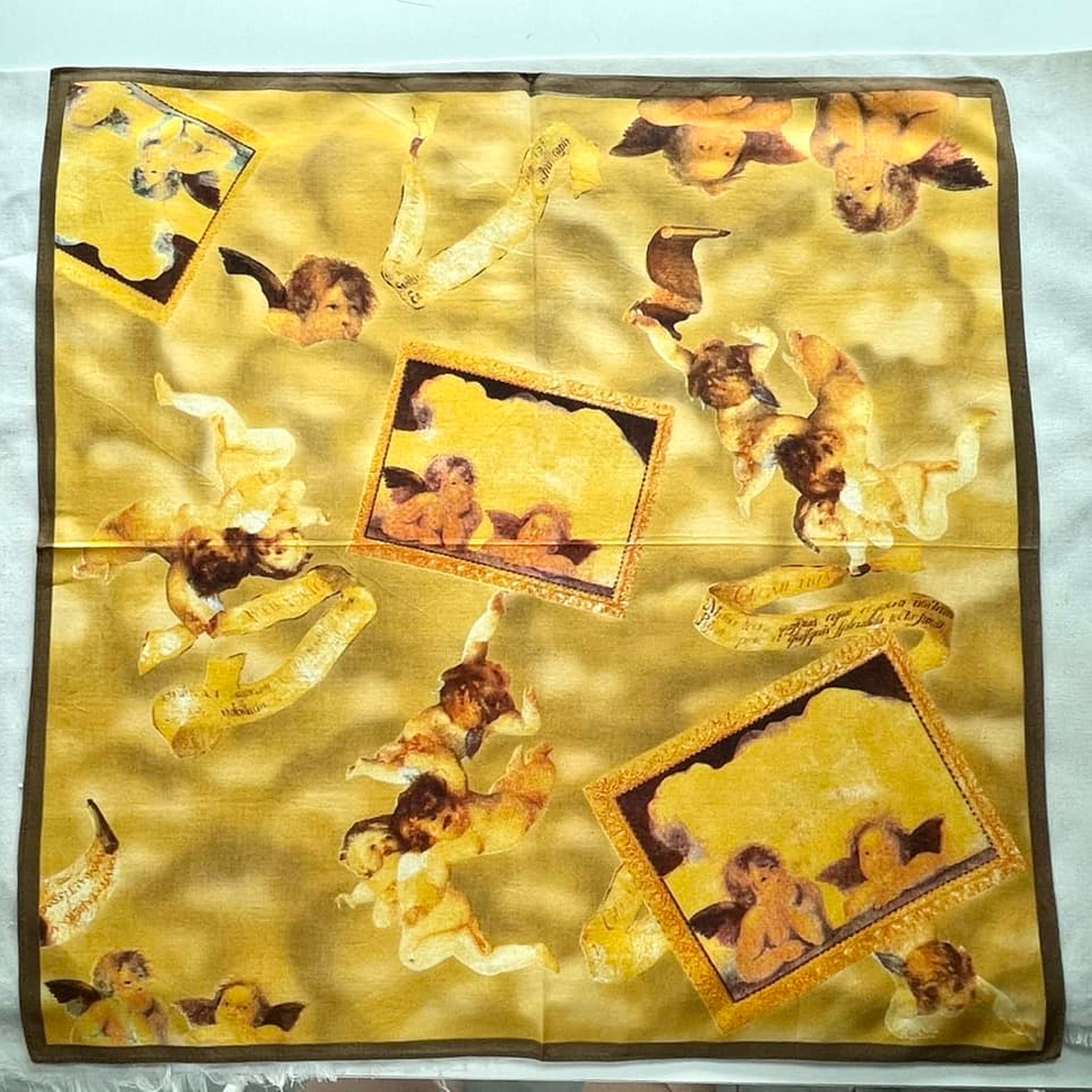 Vintage Angel Baby Art Handkerchief: Japanese Design (20x20 Inch