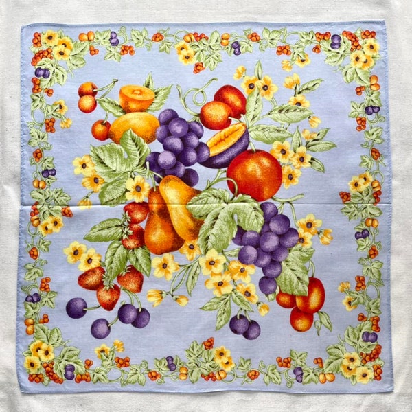 Vintage Floral Fruit Handkerchief