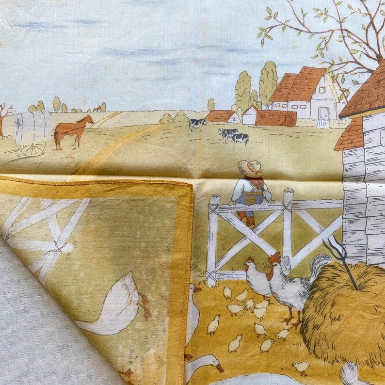 Vintage cartoon handkerchief