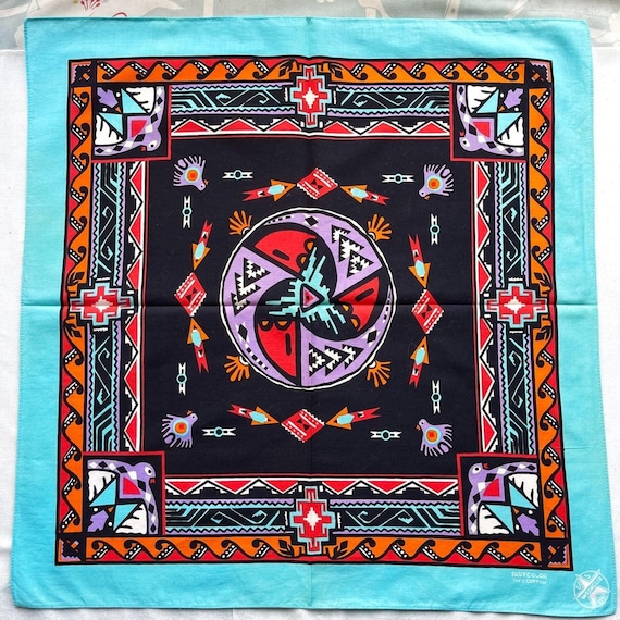 Vintage Native American Handkerchief: Tribal Souvenir - Etsy