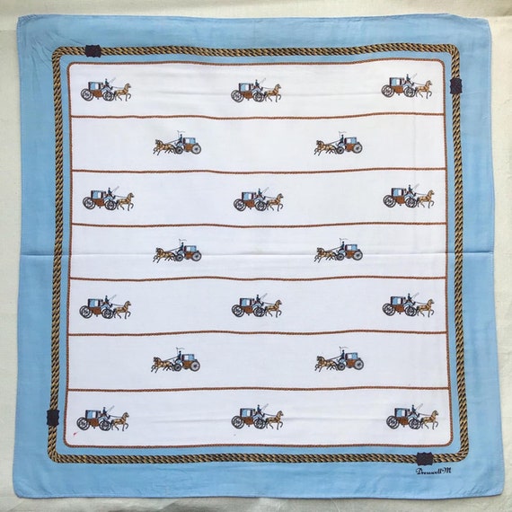 Vintage Horse drawn carriage man Handkerchief - image 1