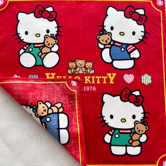 Vintage Hello Kitty Handkerchief / Vintage Sanrio Handkerchief