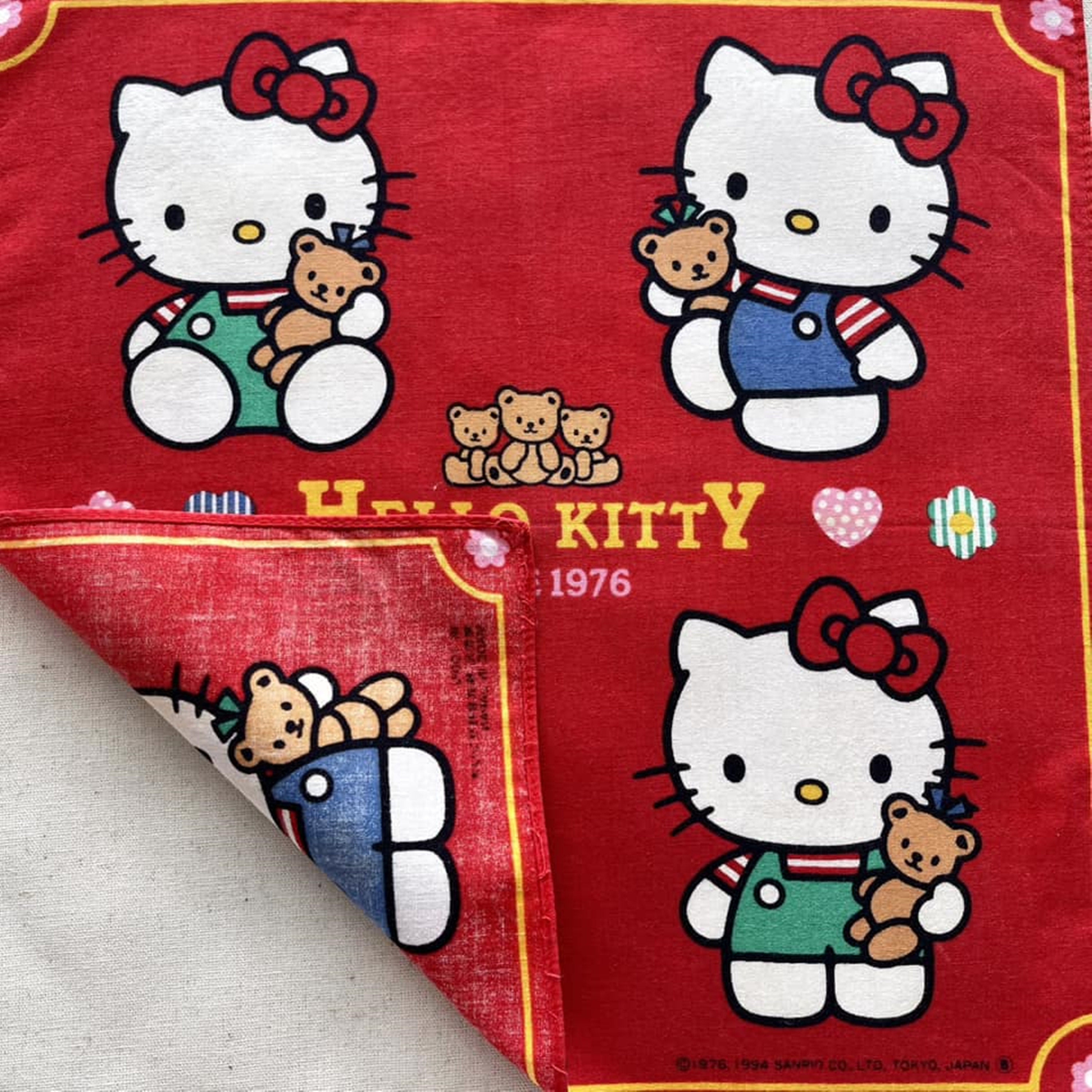 Vintage Hello Kitty Handkerchief / Vintage Sanrio Handkerchief