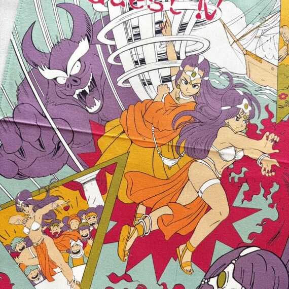 1990年製 ヴィンテージ ドラゴンクエストIV ハンカチ：ゲーム漫画
