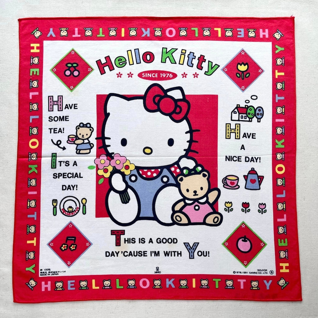 Vintage Hello Kitty Handkerchief / Vintage Sanrio Handkerchief