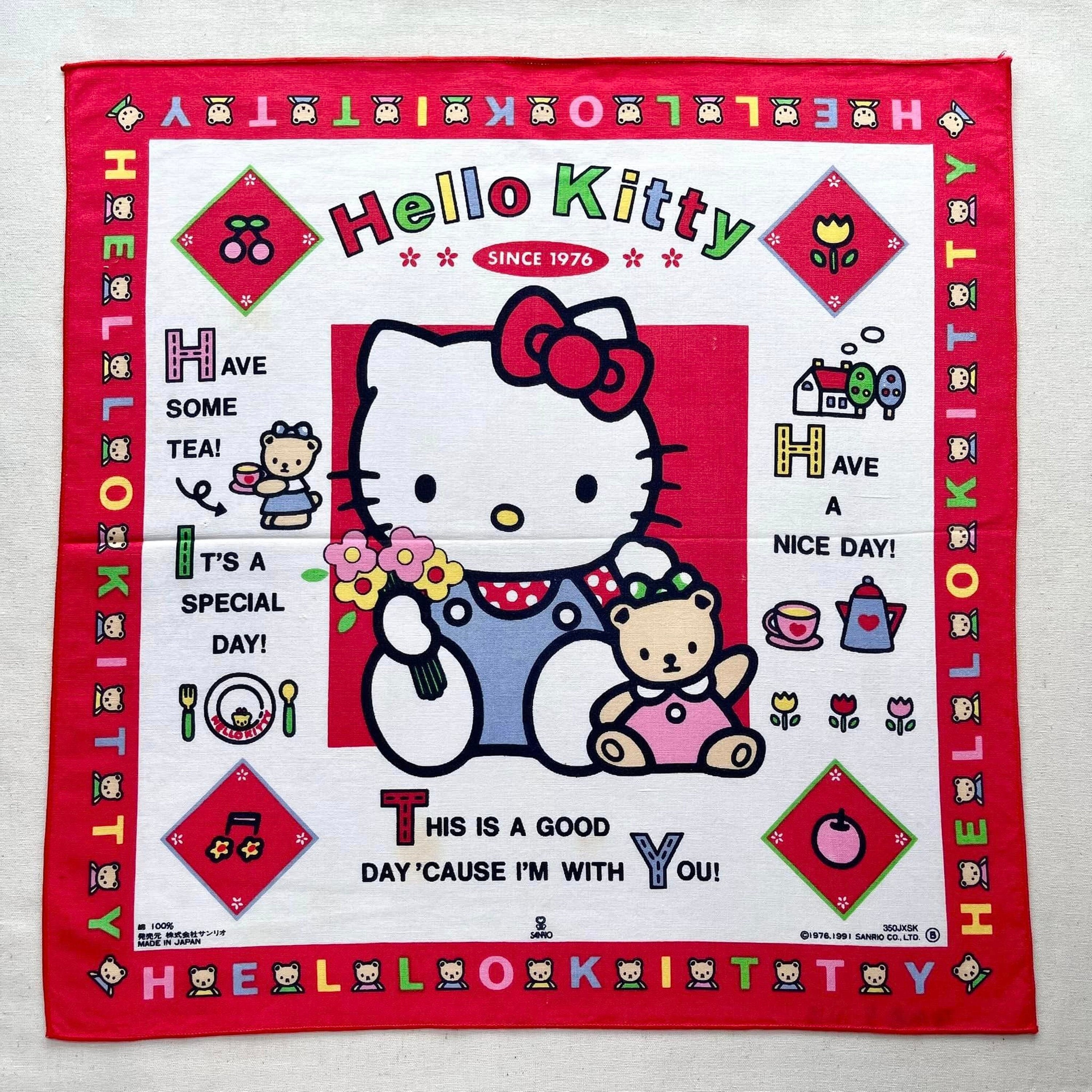 Vintage Hello Kitty Handkerchief / Vintage Sanrio Handkerchief
