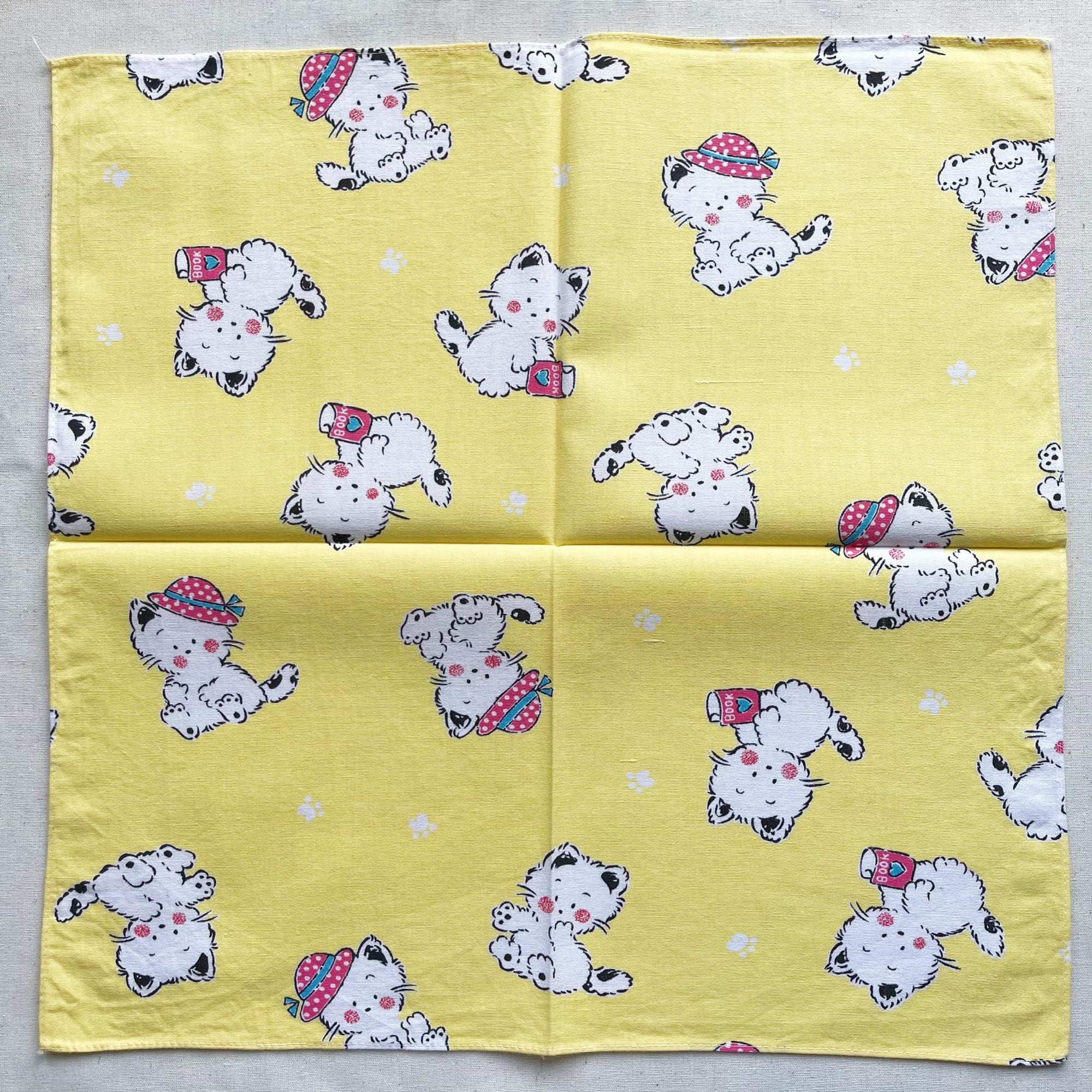 Vintage cat handkerchief | Etsy