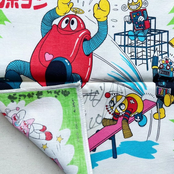 ヴィンテージ 燃えろロボコン ハンカチ：日本の漫画テレビグッズ