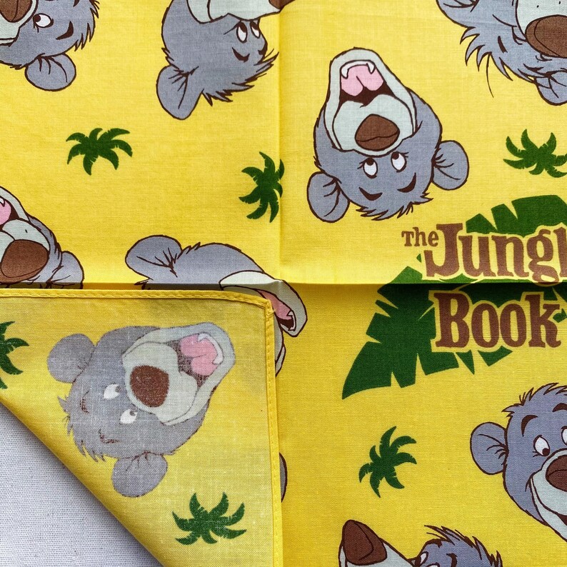 Man Handkerchief,Ladies Handkerchief,Gift for her hankey Vintage the jungle book handkerchief Vintage Handkerchief Cotton Handkerchief