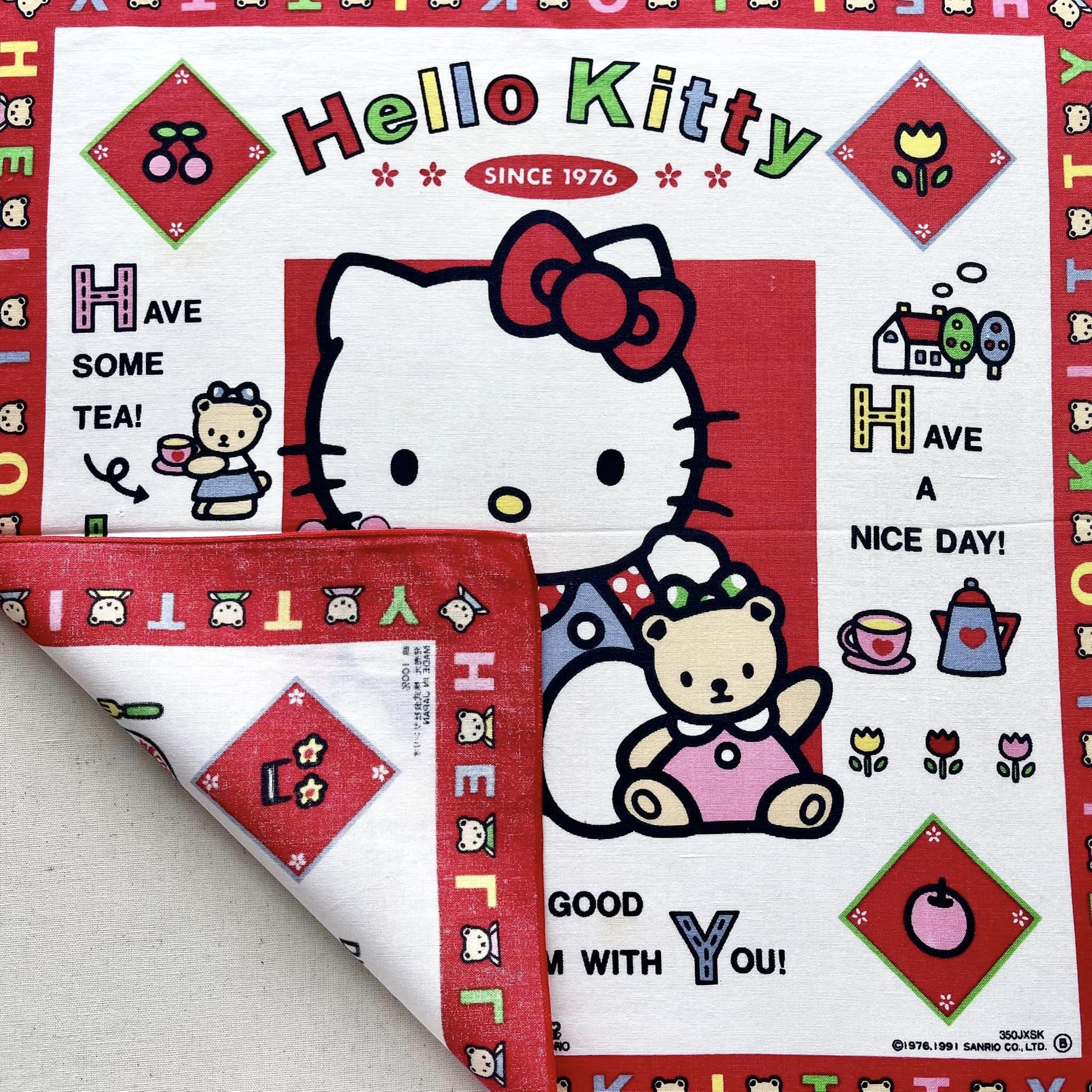 Vintage Hello Kitty Handkerchief / Vintage Sanrio Handkerchief