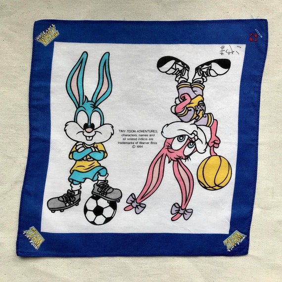 Vintage Tiny Toon Handkerchief cartoon Handkerchie