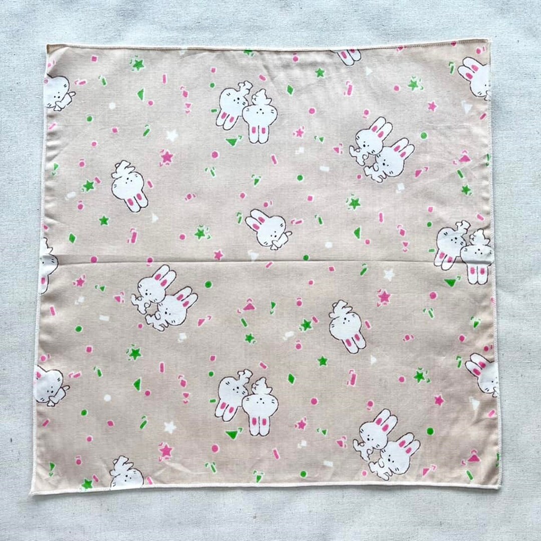 Vintage Rabbit Print Handkerchief: Animal Nature Hanky - Etsy