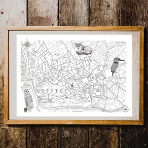 Bristol Karte - Reise Druck/Poster