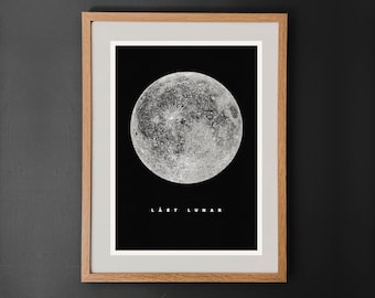 Impresión de luna llena, arte de la luna, impresión de arte, arte de la pared de la luna, impresión del espacio, cartel de la luna, luna, arte de la pared, luna salvaje