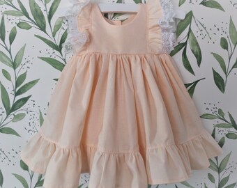 peach baby dress