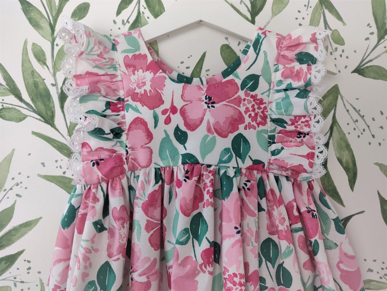 Girls/' Dress in Pink Floral