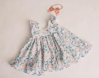 Baby Girl Cotton Dress Set in Spring Flowers