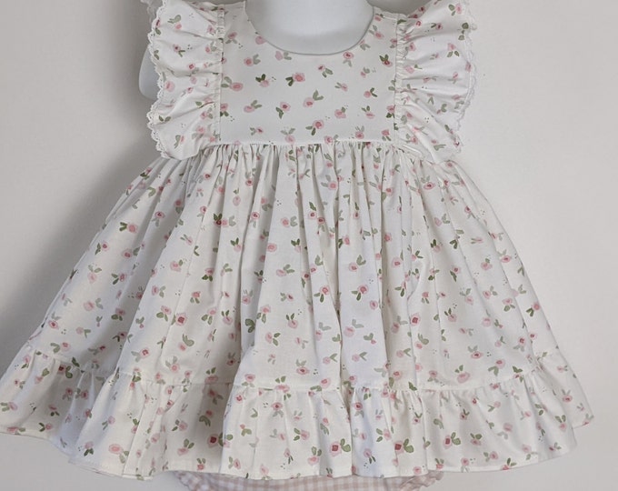 Baby Girl Dress Set in Little Flower Fabric