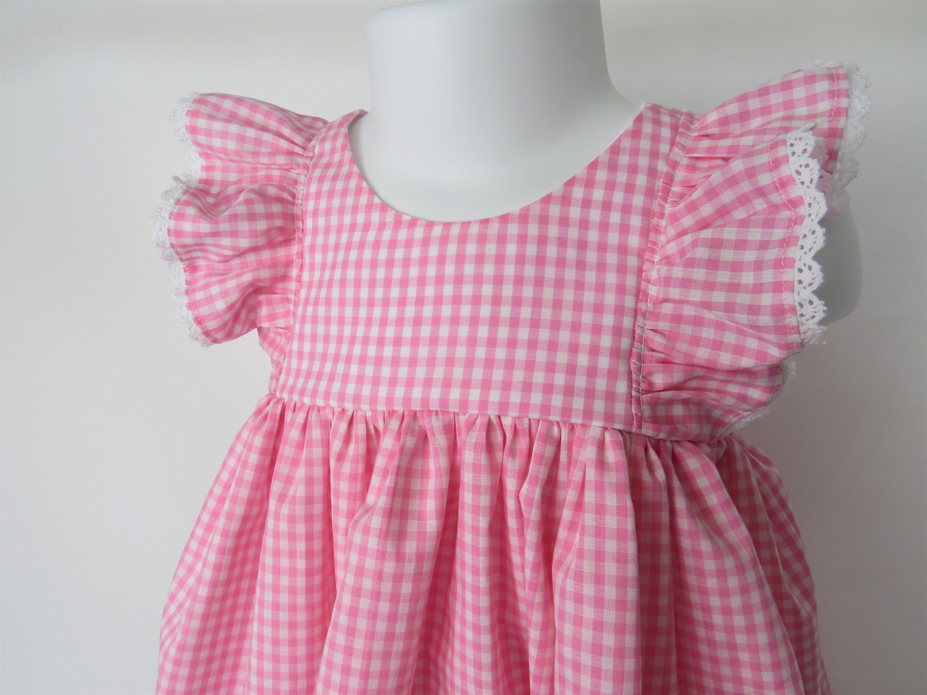 Baby Girl Cotton Dress Set in Bubblegum Gingham Etsy