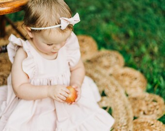 Baby Girl Cotton Dress in Blush/ Flower Girl Dress