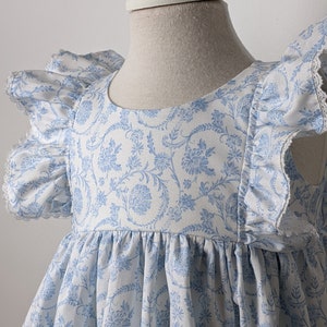 Girls' Chinoiserie Blue and White Dress