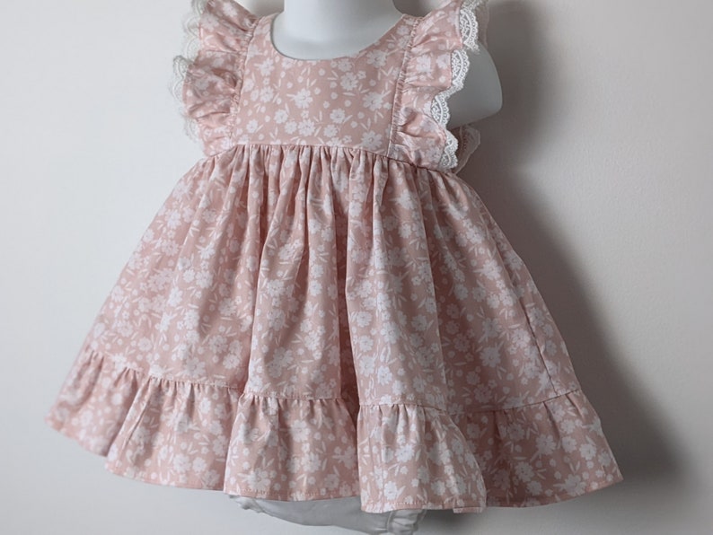Baby Girl Dress Set Soft Pink W/flowers Etsy