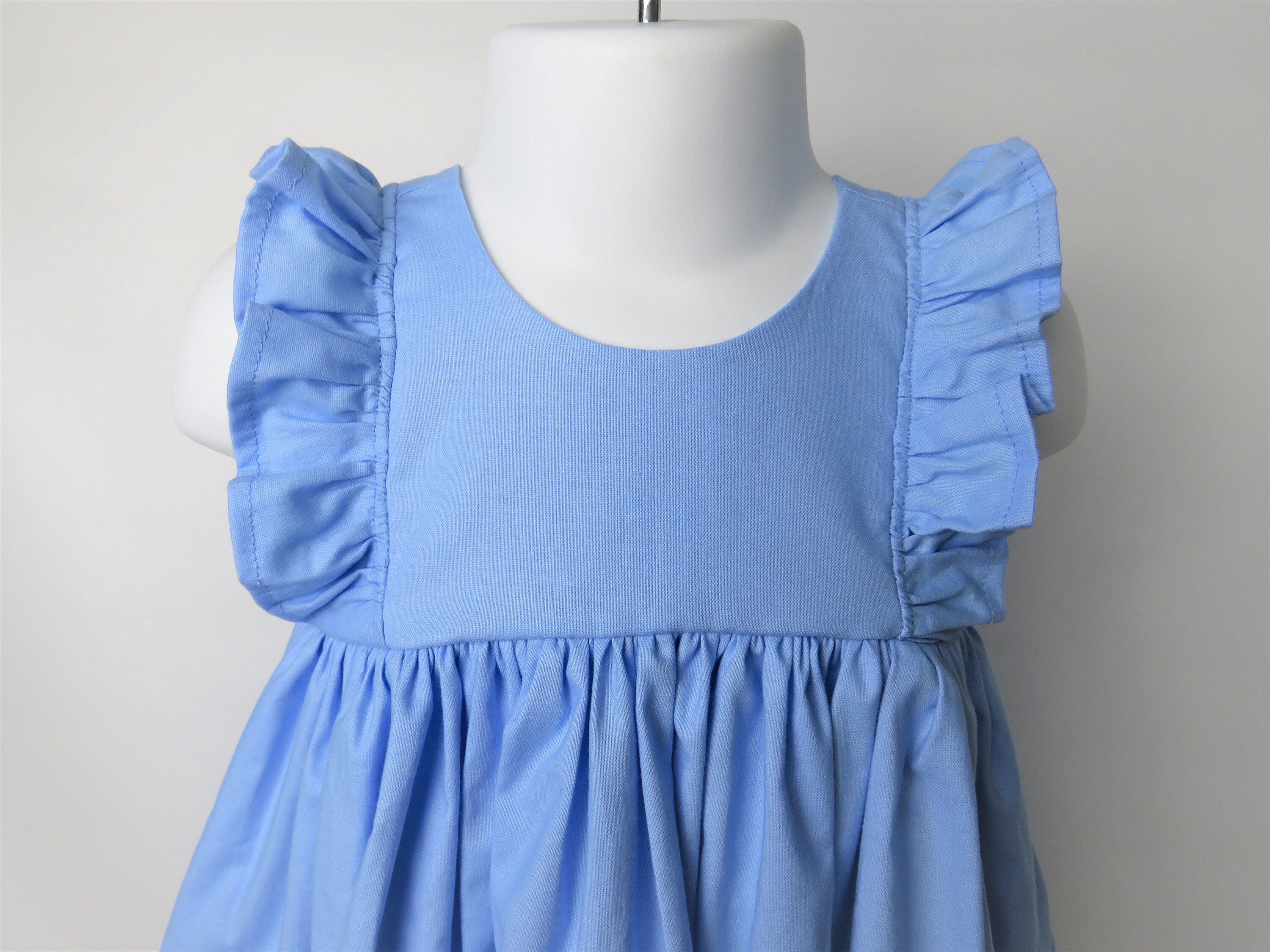 Baby Girl Cotton Dress in Baby Blue / Flower Girl Dress Etsy