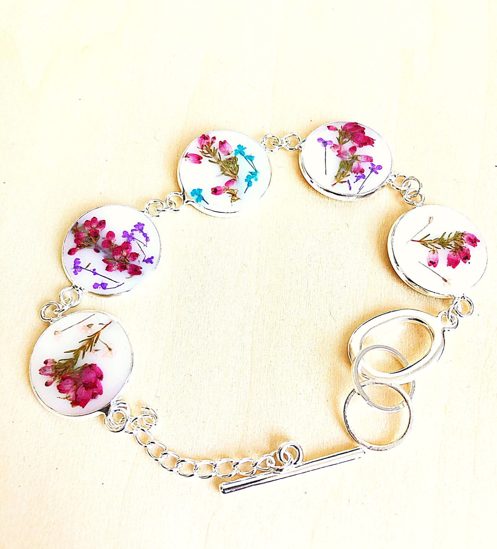 Resin Flower Bracelet Real Flower Jewelry Bracelets for Etsy