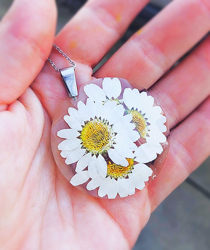 Real Daisy Necklace Handmade Daisy Jewelry Meaningful Baby Etsy