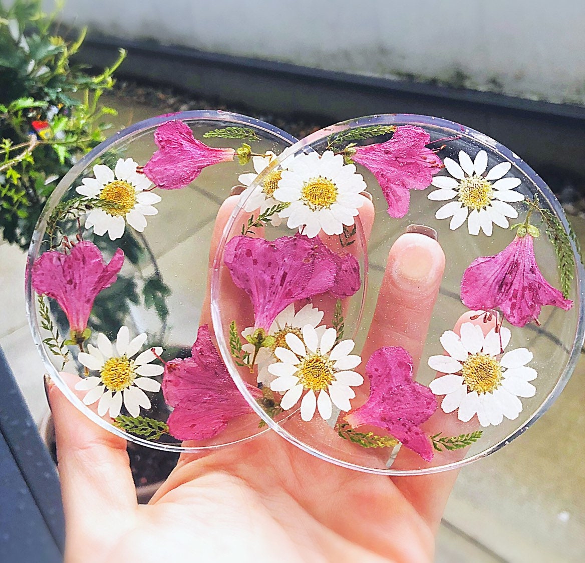 flower coaster resin art decor Drinkware Coasters Drink & Barware etna