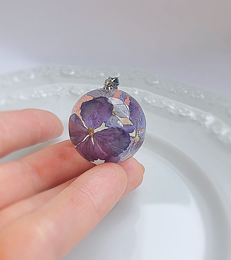 Real flower globe necklace Terrarium sphere necklace 4th Etsy