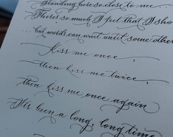 First Dance Lyrics | Custom Calligraphy