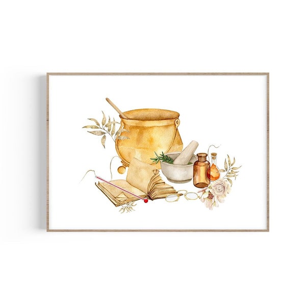 Vintage Pharmacy Decor, Mortar and Pestle Print, PharmD, Pharmacist Gift, Pharmacy Graduate, Bottle, Thermometer, Apothecary, Drugstore