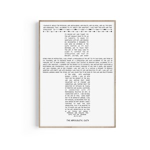 Hippocratic Oath, Byzantine Cross Christian Art, Doctor Oath, Physician Oath, Doctor Gift, MD Gift, Graduation Gift, MD Gift, Med Student