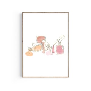 Frascos de esmalte, decoração de salão de beleza, pôster de manicure, presente para manicure, arte de parede para unhas, estúdio de unhas, presentes para estilistas de unhas, impressão para manicure
